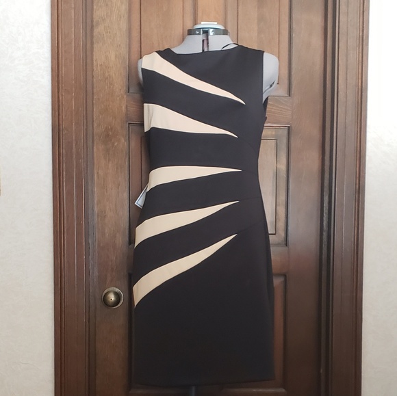 Sears Dresses & Skirts - NWT Kathy Robert's Black and Tan Striped Dress
